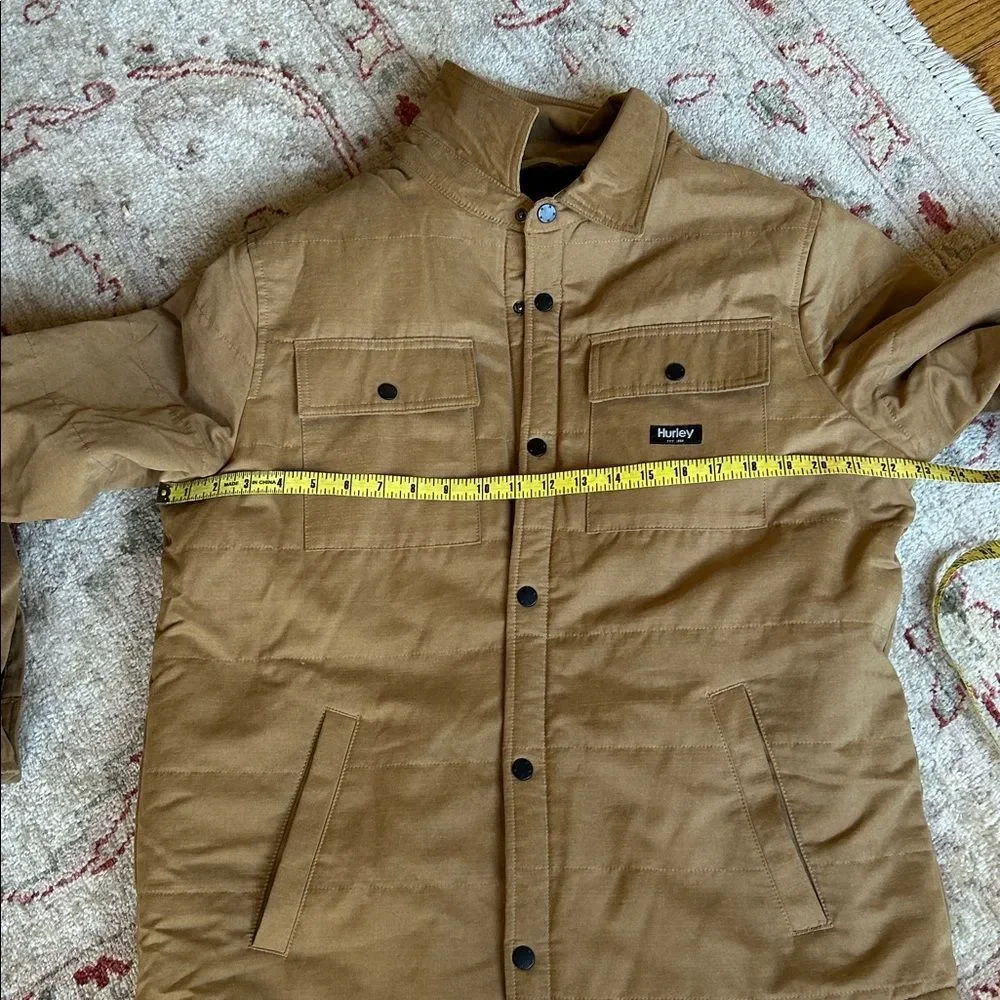 Hurly Fleeced Lined Snap Button Men’s Brown Tan Work Jacket